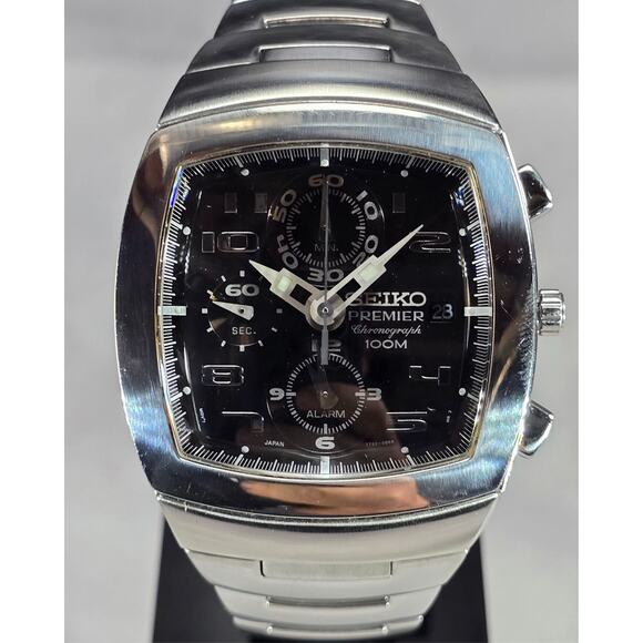 Seiko Premier Chronograph 7T62-0BG0 | Black Dial | 42mm | Very Good Condition - Picture 1 of 16